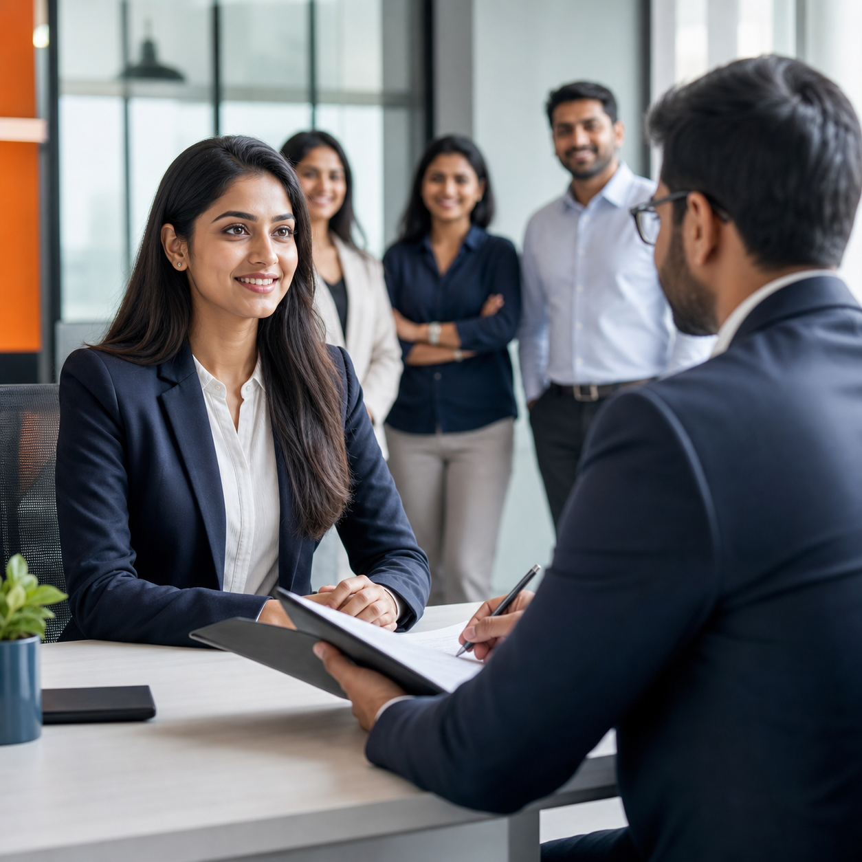 Recruiter interviewing a professional candidate